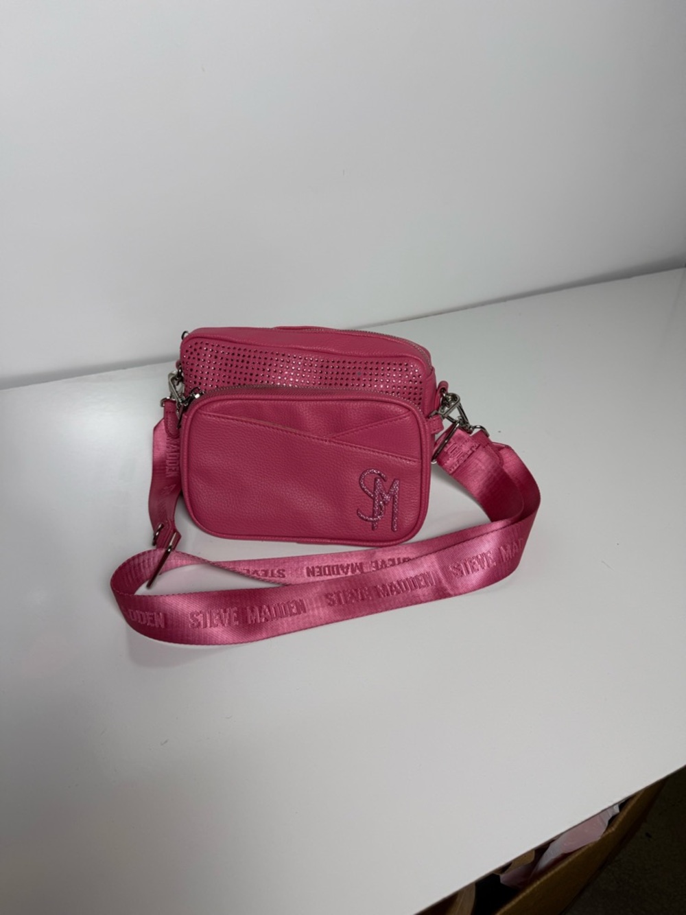 Steve Madden Pink Crossbody Bag Y2K Barbiecore Rhinestone Purse